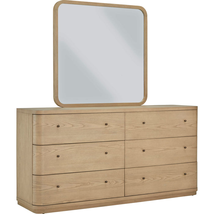 Modus Furniture Penny Beveled Glass Wall or Dresser Mirror in Buff Cream 655450455919 QXUL83 Image 4