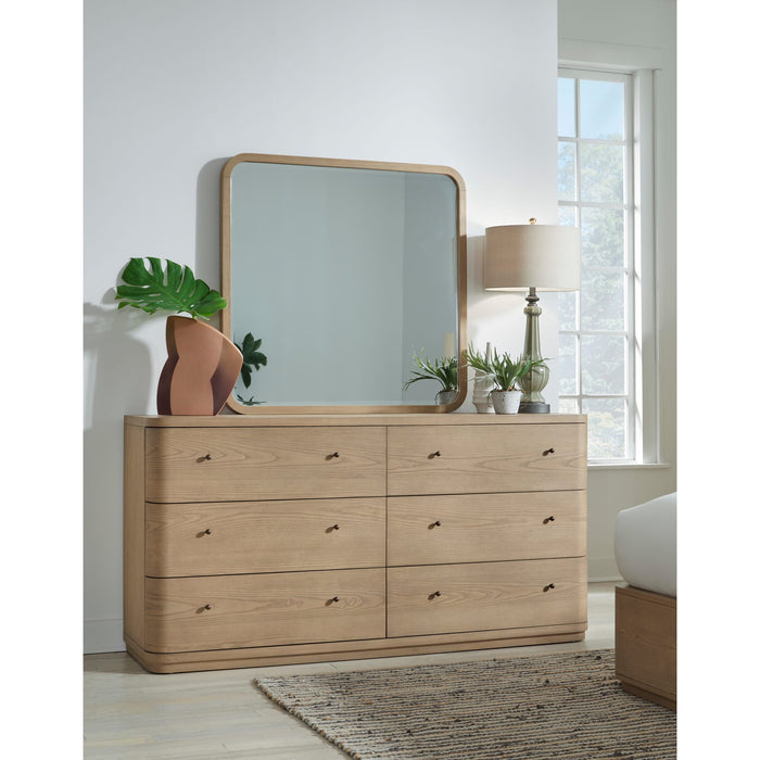 Modus Furniture Penny Beveled Glass Wall or Dresser Mirror in Buff Cream 655450455919 QXUL83 Image 5