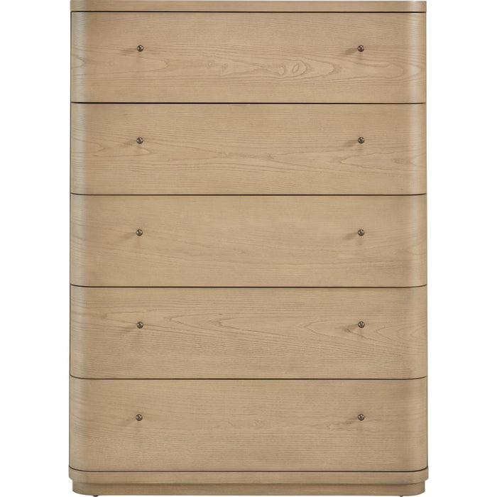Modus Furniture Penny Five Drawer White Ash Chest in Buff Cream  655450455933 QXUL84 Image 2