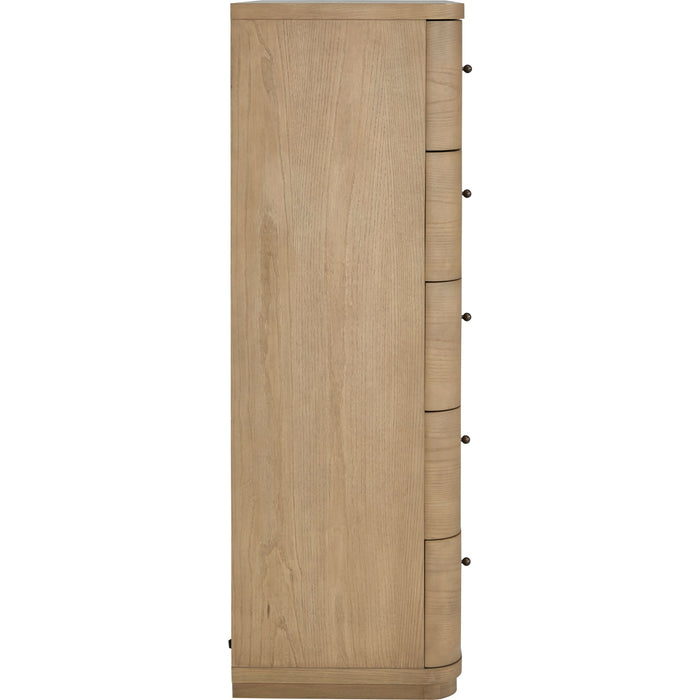 Modus Furniture Penny Five Drawer White Ash Chest in Buff Cream  655450455933 QXUL84 Image 3