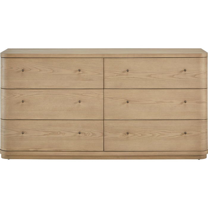 Modus Furniture Penny Six Drawer White Ash Dresser in Buff Cream  655450455902 QXUL82 Image 1