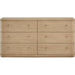 Modus Furniture Penny Six Drawer White Ash Dresser in Buff Cream  655450455902 QXUL82 Image 1