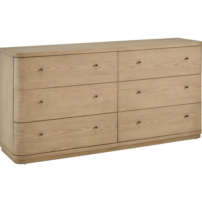 Modus Furniture Penny Six Drawer White Ash Dresser in Buff Cream  655450455902 QXUL82 Image 2
