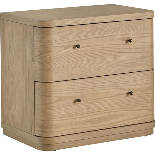 Modus Furniture Penny Two Drawer White Ash Nightstand in Buff Cream  655450455896 QXUL81 Image 1
