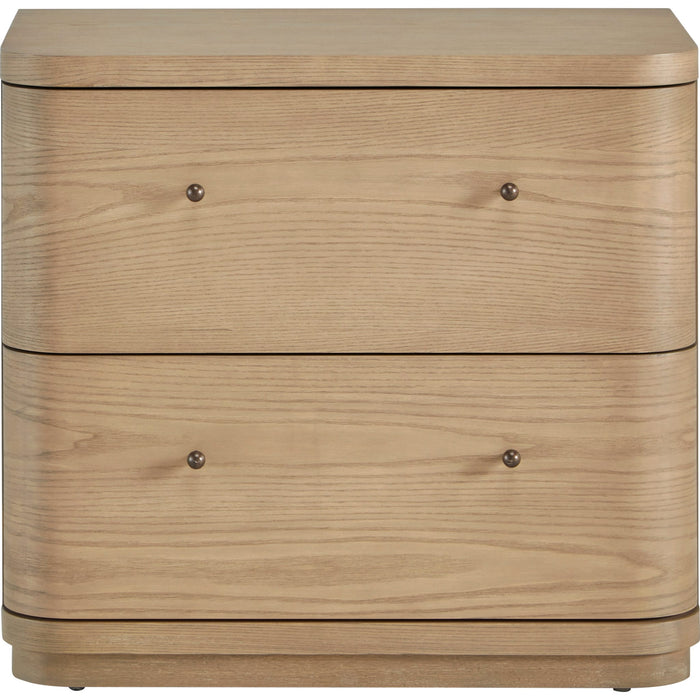 Modus Furniture Penny Two Drawer White Ash Nightstand in Buff Cream  655450455896 QXUL81 Image 2