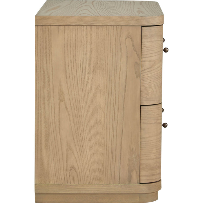 Modus Furniture Penny Two Drawer White Ash Nightstand in Buff Cream  655450455896 QXUL81 Image 3