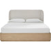 Modus Furniture Penny Upholstered Platform Bed in Buff Cream Ash and Oatmeal Linen  QXULH  Image 2