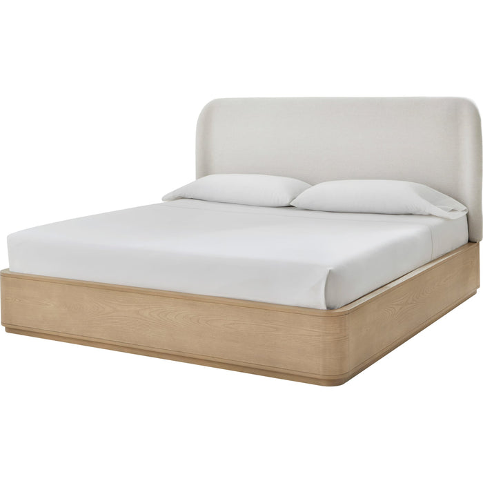 Modus Furniture Penny Upholstered Platform Bed in Buff Cream Ash and Oatmeal Linen  QXULH  Image 3