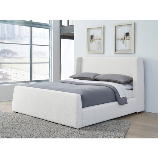 Modus Presley Upholstered Wingback Platform Bed in Cottage Cheese BoucleImage 1