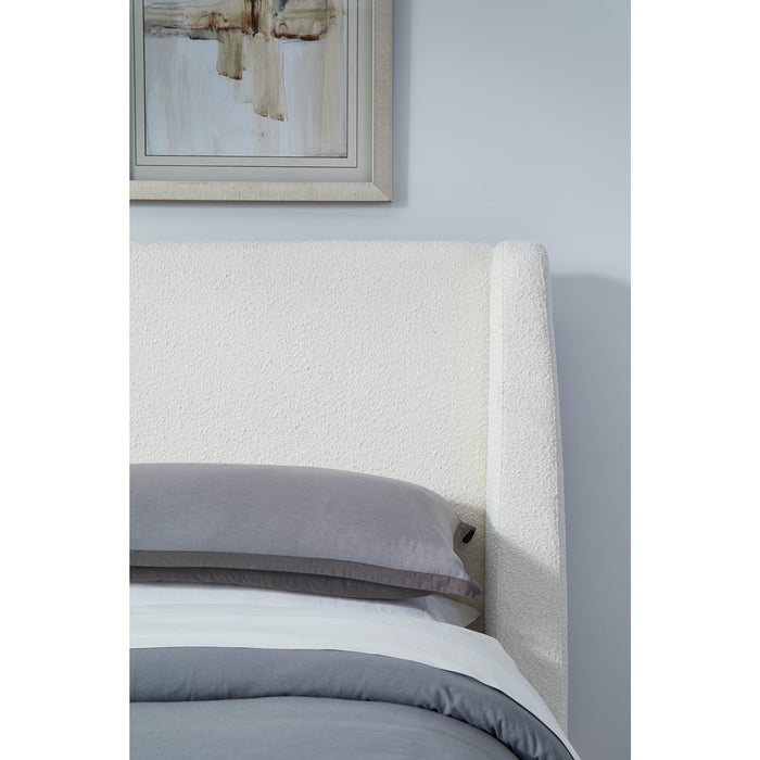 Modus Furniture Presley Upholstered Wingback Platform Bed in Cottage Cheese Boucle  PCMZH  Image 2