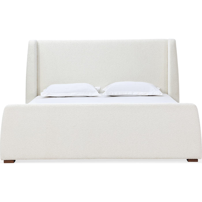 Modus Furniture Presley Upholstered Wingback Platform Bed in Cottage Cheese Boucle  PCMZH  Image 3