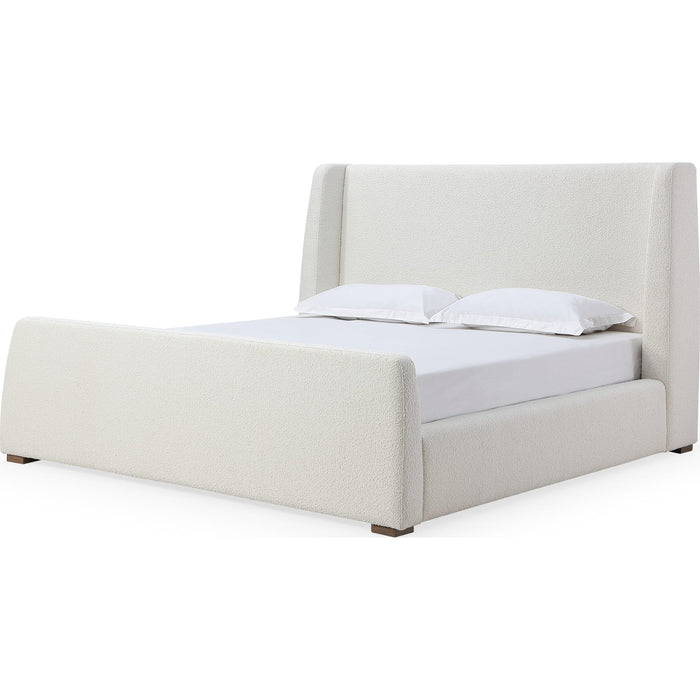Modus Furniture Presley Upholstered Wingback Platform Bed in Cottage Cheese Boucle  PCMZH  Image 4