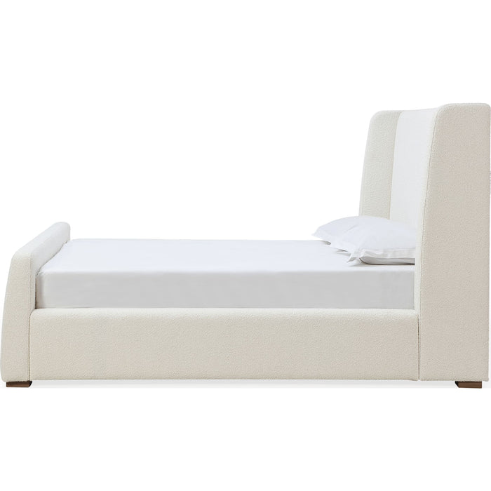 Modus Furniture Presley Upholstered Wingback Platform Bed in Cottage Cheese Boucle  PCMZH  Image 5