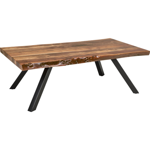 Modus Furniture Reese Live Edge Solid Wood Metal Leg Coffee Table in Natural Acacia 655450206238 3A6921 Image 2