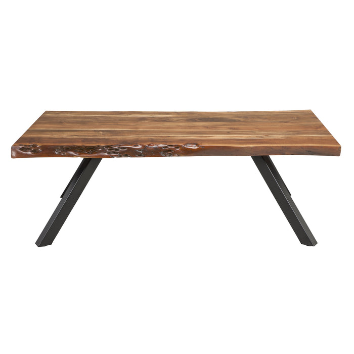 Modus Reese Live Edge Solid Wood Metal Leg Coffee Table in Natural Acacia Image 3