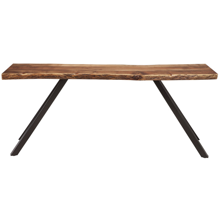 Modus Reese Live Edge Solid Wood Metal Leg Console Table in Natural Acacia Image 2