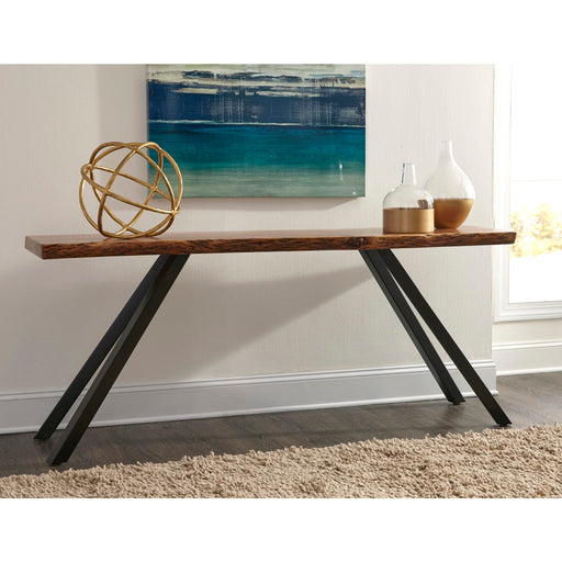 Modus Reese Live Edge Solid Wood Metal Leg Console Table in Natural Acacia Main Image
