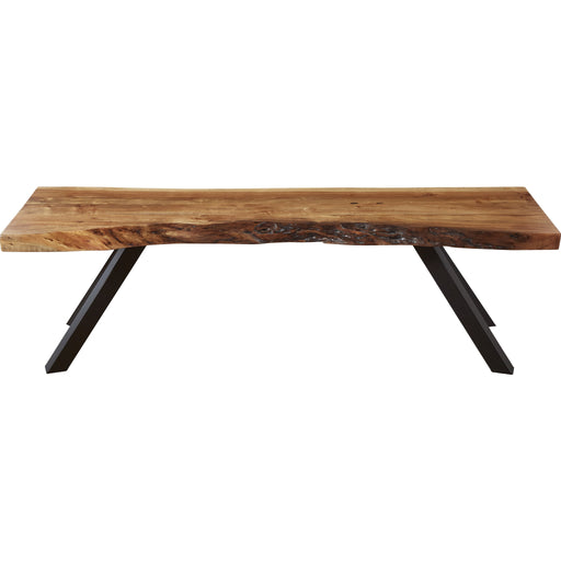 Modus Furniture Reese Live Edge Solid Wood Metal Leg Dining Bench in Natural Acacia 655450206351 3A6991 Image 1