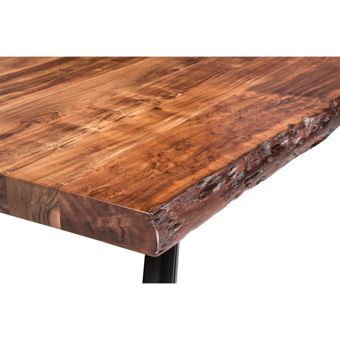 Modus Furniture Reese Live Edge Solid Wood Metal Leg Dining Bench in Natural Acacia 655450206351 3A6991 Image 2