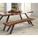 Modus Furniture Reese Live Edge Solid Wood Metal Leg Dining Bench in Natural Acacia 655450206351 3A6991 Image 3