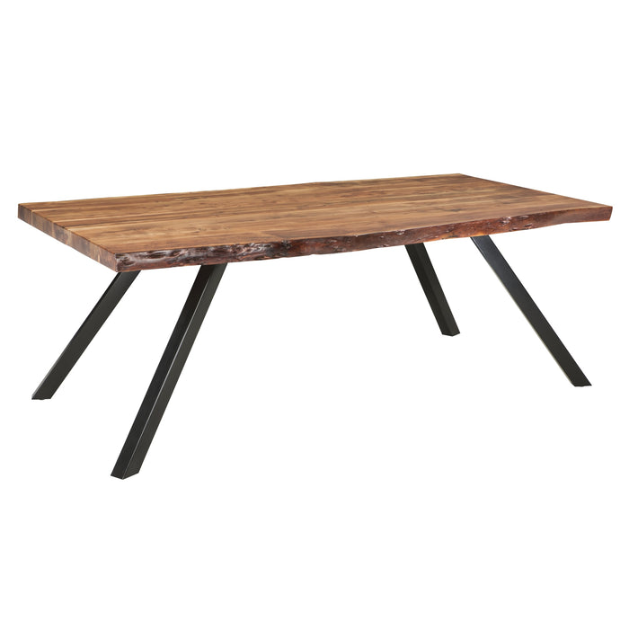 Modus Reese Live Edge Solid Wood Metal Leg Dining Table in Natural Acacia Image 3