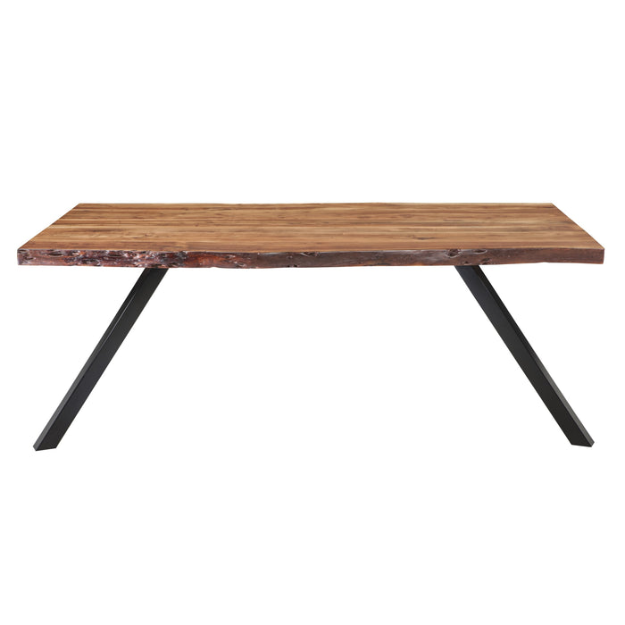 Modus Reese Live Edge Solid Wood Metal Leg Dining Table in Natural Acacia Image 4