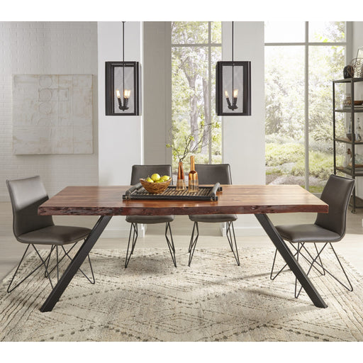 Modus Reese Live Edge Solid Wood Metal Leg Dining Table in Natural AcaciaMain Image