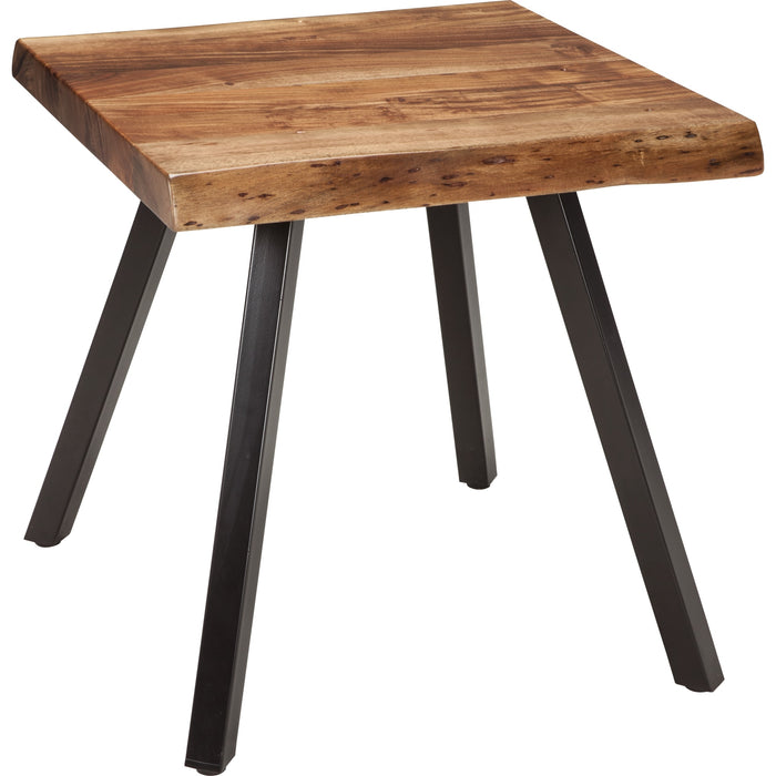 Modus Furniture Reese Live Edge Solid Wood Metal Leg End Table in Natural Acacia 655450206269 3A6922 Image 1