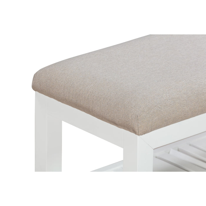Modus Retreat Upholstered Wood Bench in Snowfall Image 3
