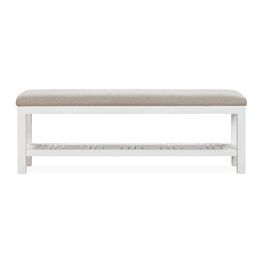 Modus Retreat Upholstered Wood Bench in Snowfall Main Image