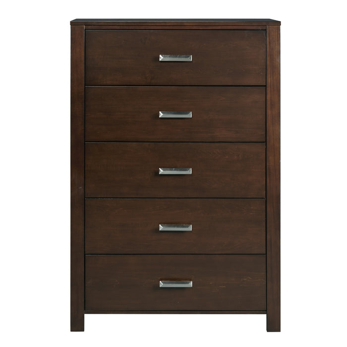 Modus Riva Five Drawer Chest in Chocolate Brown Image 3