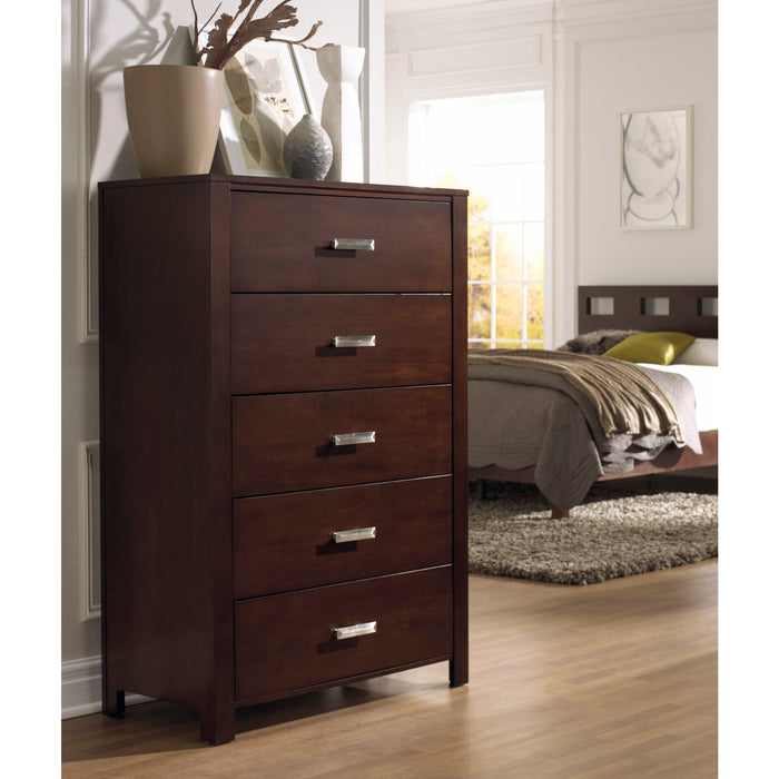 Modus Riva Five Drawer Chest in Chocolate Brown Main Image