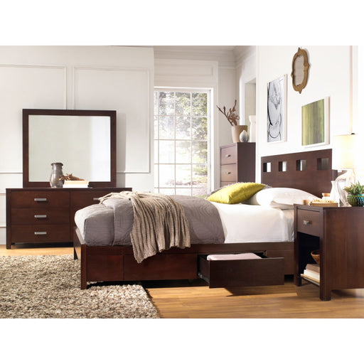 Modus Furniture Riva Five Drawer Chest in Chocolate Brown (2024) 655450431746 RV2684A Image 1
