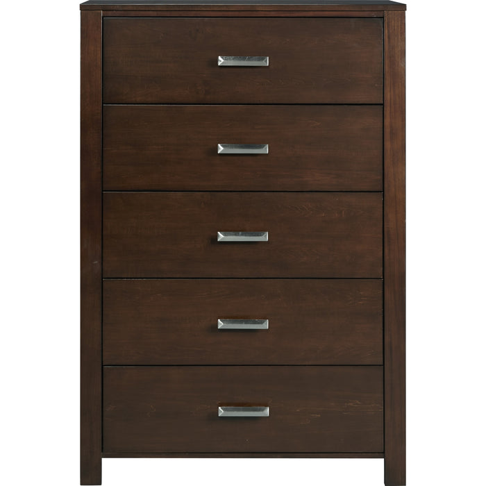 Modus Furniture Riva Five Drawer Chest in Chocolate Brown (2024) 655450431746 RV2684A Image 3