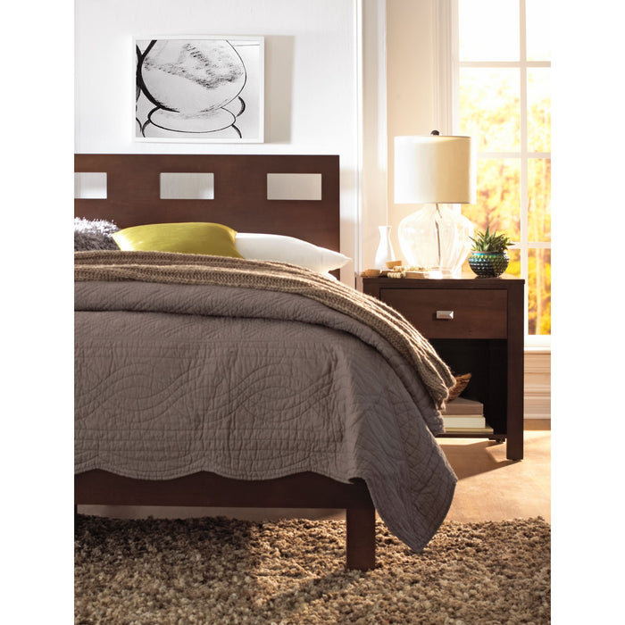 Modus Furniture Riva One Drawer Nightstand in Chocolate Brown 655450066818 RV2681 Image 1