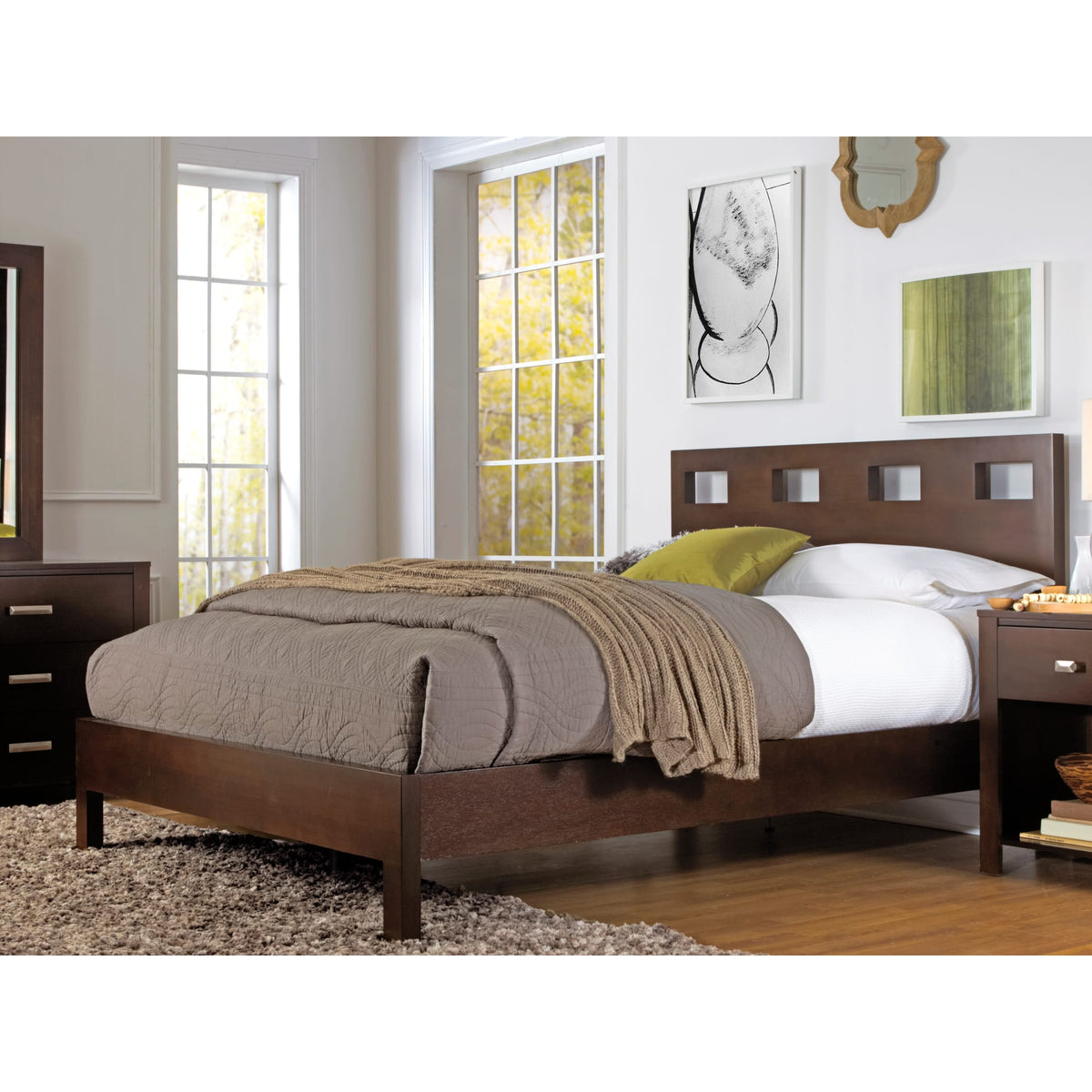 Riva Wood Bed in Chocolate Brown — Modus Furniture