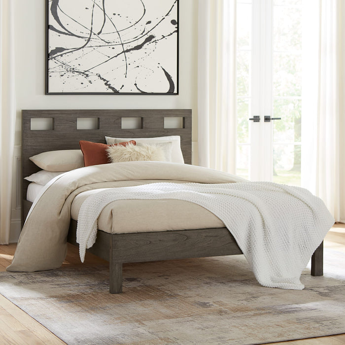 Modus Riva Wood Bed in Sharkskin Main Image