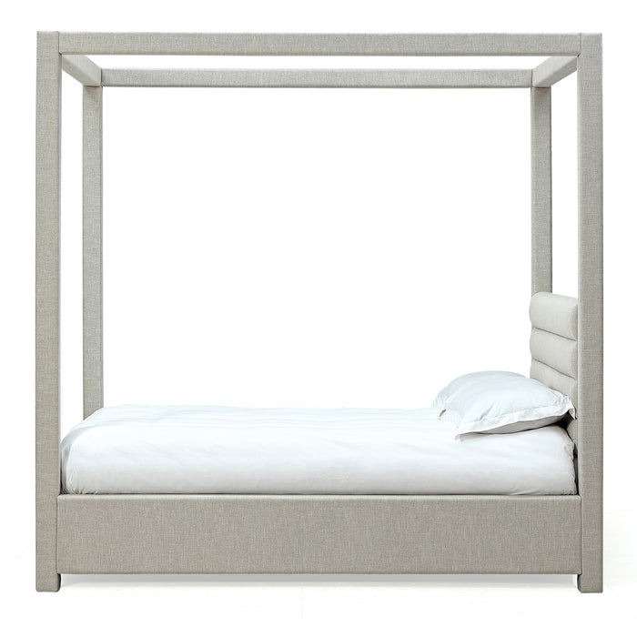 Modus Rockford Upholstered Canopy Bed in Turtle Dove Linen Image 6