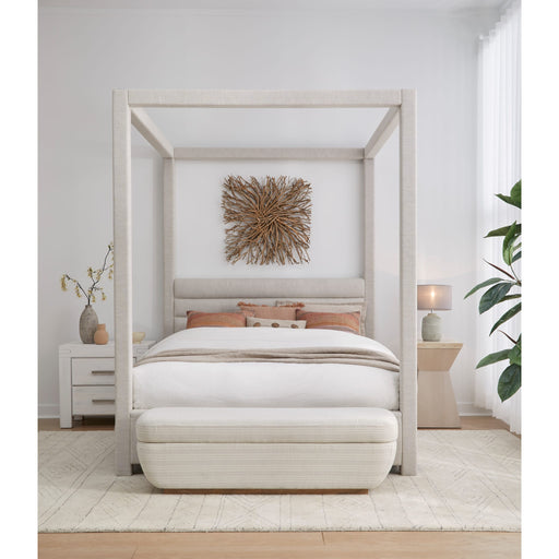 Modus Furniture Rockford Upholstered Canopy Bed in Turtle Dove Linen (2026)  MQNCS  Image 1