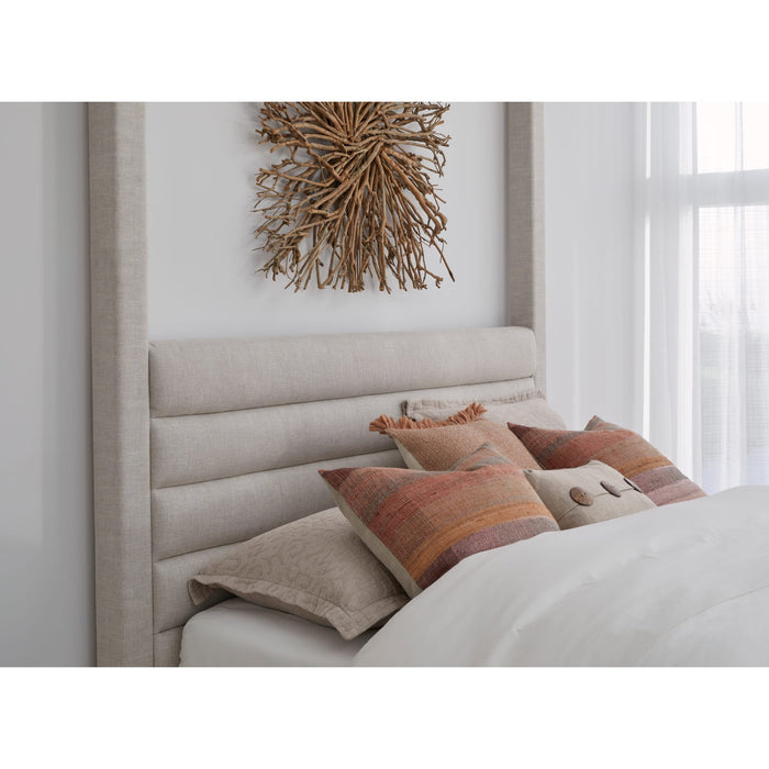 Modus Furniture Rockford Upholstered Canopy Bed in Turtle Dove Linen  MQNCH  Image 3