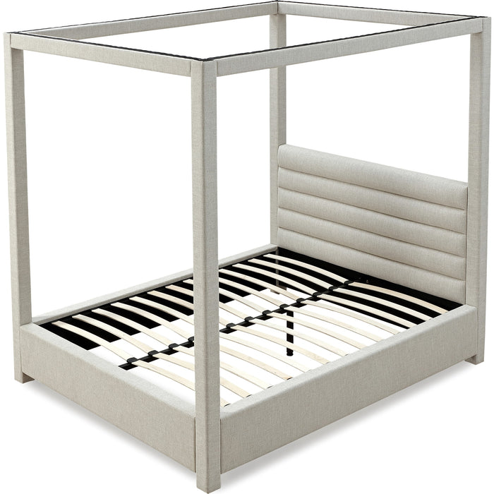 Modus Furniture Rockford Upholstered Canopy Bed in Turtle Dove Linen  MQNCH  Image 7