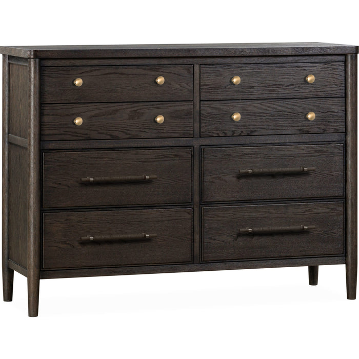 Modus Furniture Rockport Eight Drawer Oak Wood Dresser in Yin 655450437984 QBTS82T Image 7