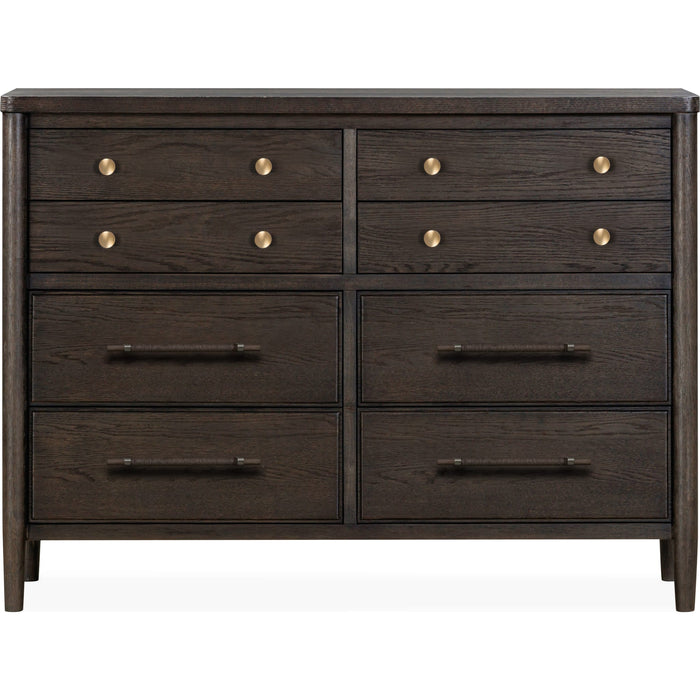 Modus Furniture Rockport Eight Drawer Oak Wood Dresser in Yin 655450437984 QBTS82T Image 8