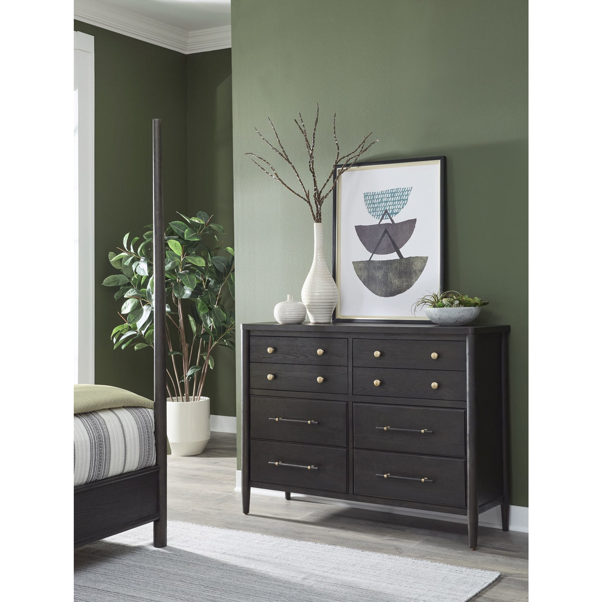 Rockport Eight Drawer Oak Wood Dresser in Yin — Modus Furniture