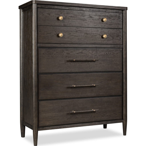 Modus Furniture Rockport Five Drawer Oak Wood Chest in Yin 655450438011 QBTS84 Image 2