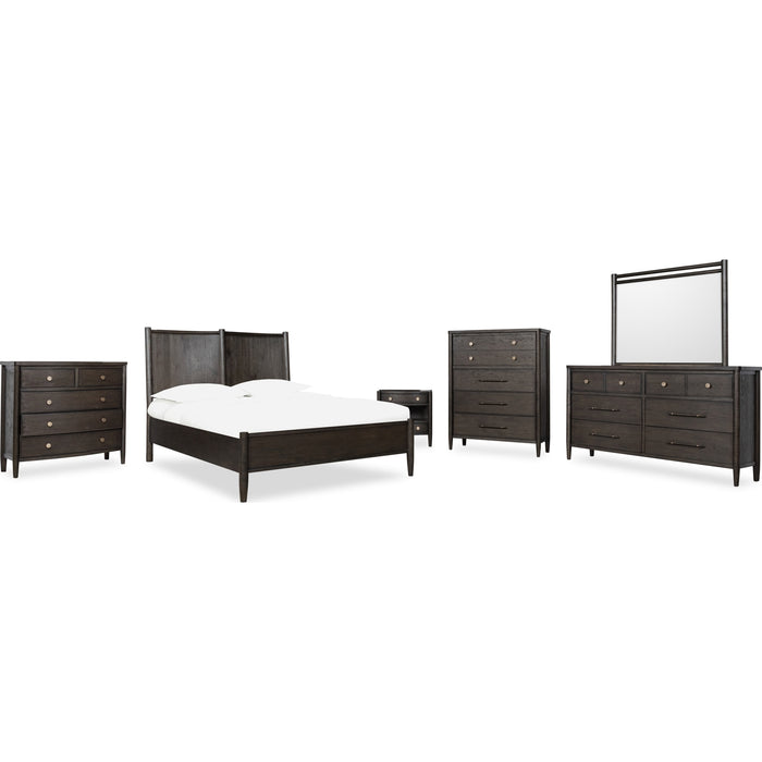 Modus Furniture Rockport Oak Wood Platform Bed in Yin  QBTSK  Image 10