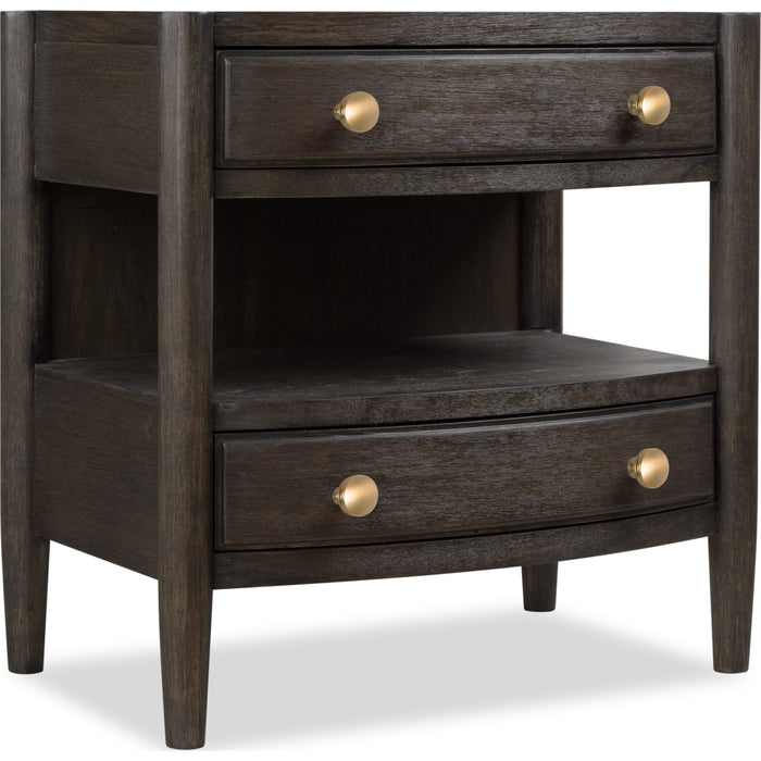 Modus Furniture Rockport Two Drawer One Shelf Oak Wood Nightstand in Yin 655450437939 QBTS81B Image 3