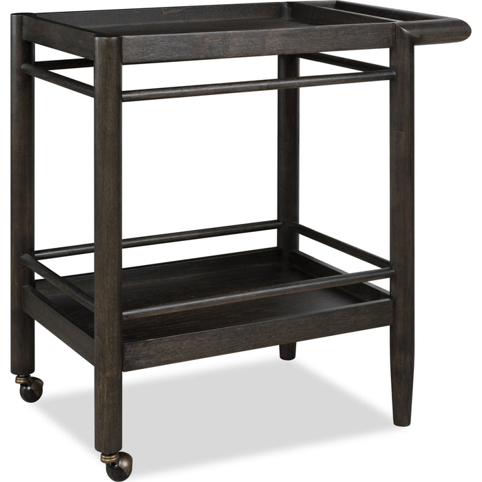 Modus Furniture Rockport Two Shelf Rolling Bar Cart in Yin 655450437274 QBTS80 Image 2