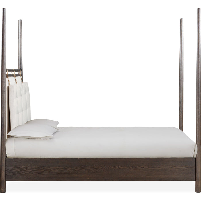 Modus Furniture Rockport Upholstered Poster Bed in Yin and Turtle Dove Linen  QBTSJ  Image 4