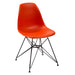 Modus Rostock Molded Plastic Wire Base Dining Chair in FirecrackerImage 1